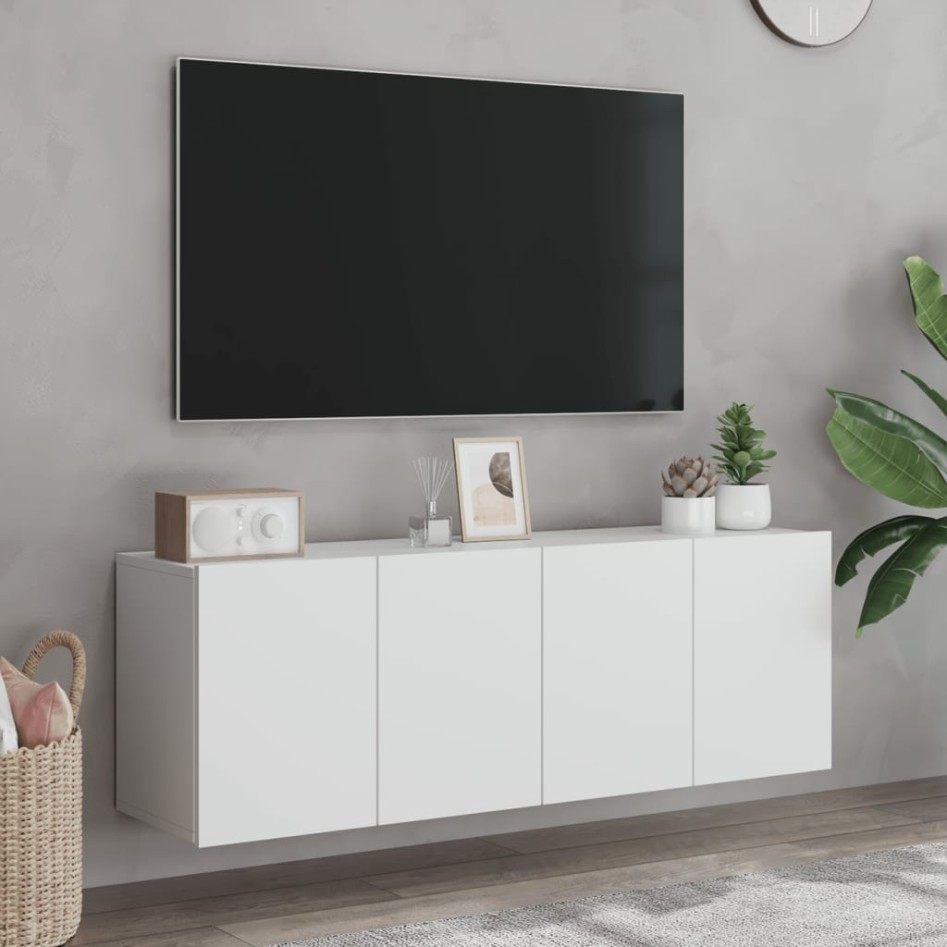 Muebles para TV de pared 2 unidades blanco 60x30x41
