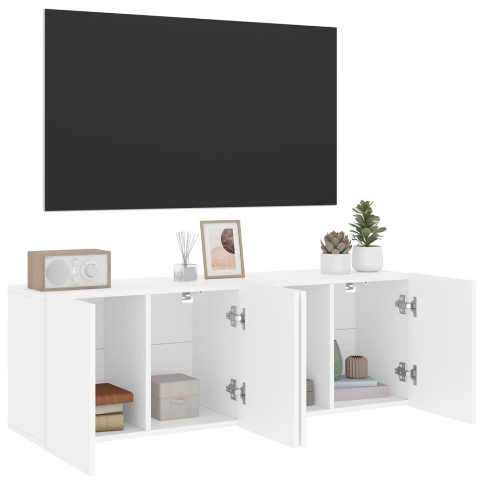 Muebles para TV de pared 2 unidades blanco 60x30x41