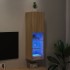 Mueble para TV con luces LED roble Sonoma 30,5x30x102