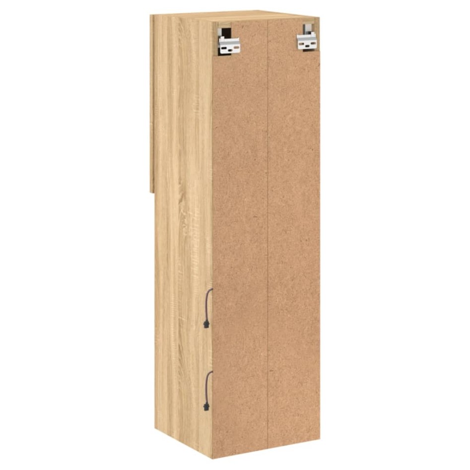 Mueble para TV con luces LED roble Sonoma 30,5x30x102