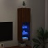 Mueble para TV con luces LED roble marrón 30,5x30x102