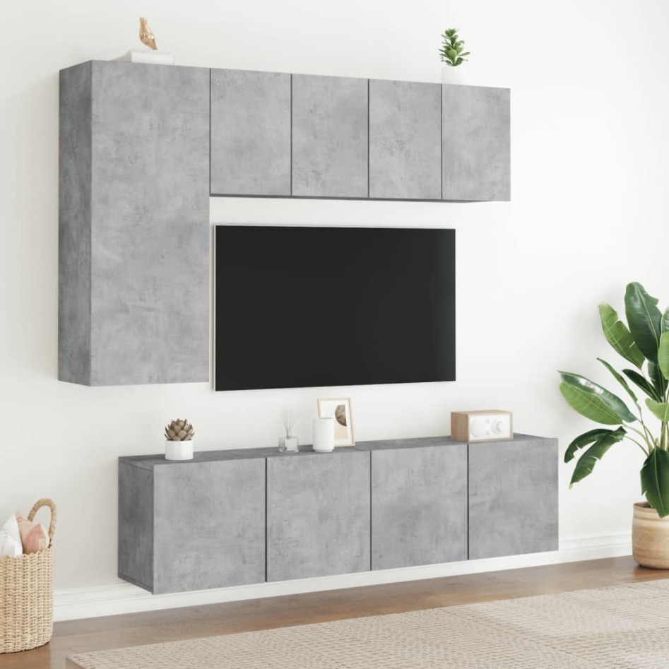 Muebles para TV de pared 2 unidades gris hormigón 60x30x41