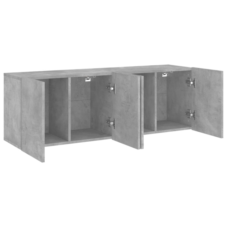 Muebles para TV de pared 2 unidades gris hormigón 60x30x41