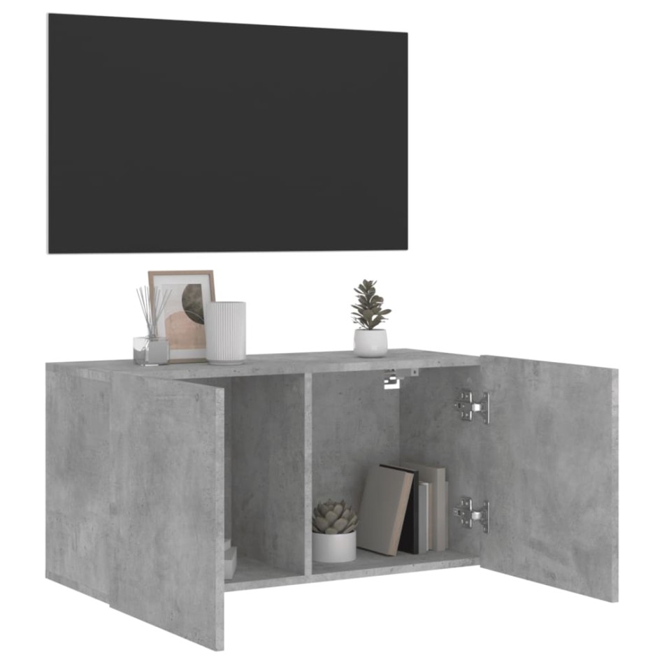 Mueble para TV de pared gris hormigón 80x30x41