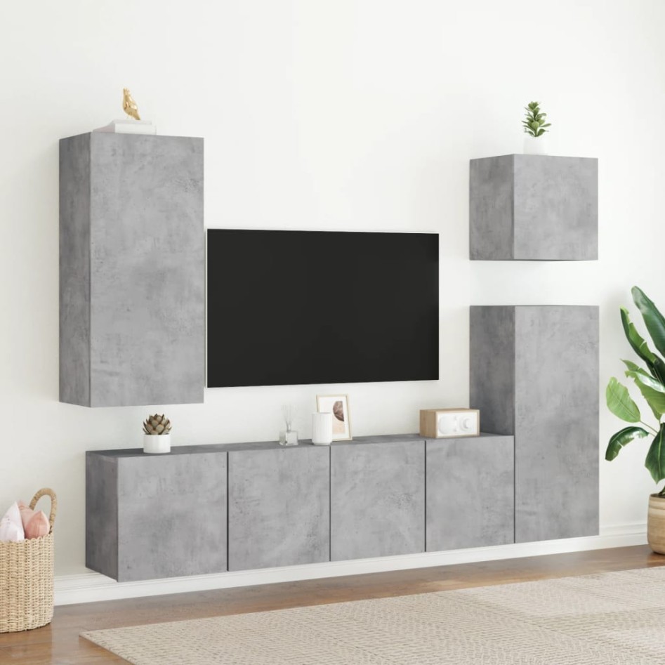 Mueble para TV de pared gris hormigón 80x30x41