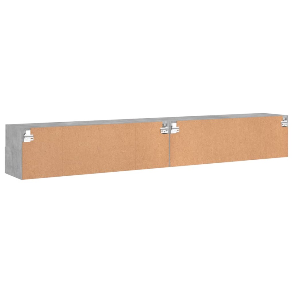 Muebles de pared de TV 2 uds madera gris hormigón 100x30x30