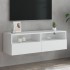 Mueble de pared para TV madera ingeniería blanco 100x30x30