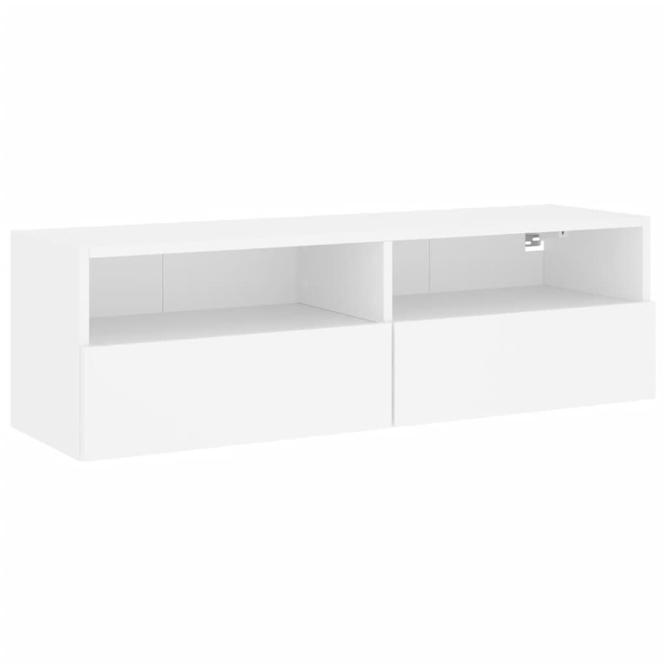 Mueble de pared para TV madera ingeniería blanco 100x30x30