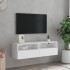 Mueble de pared para TV madera ingeniería blanco 100x30x30