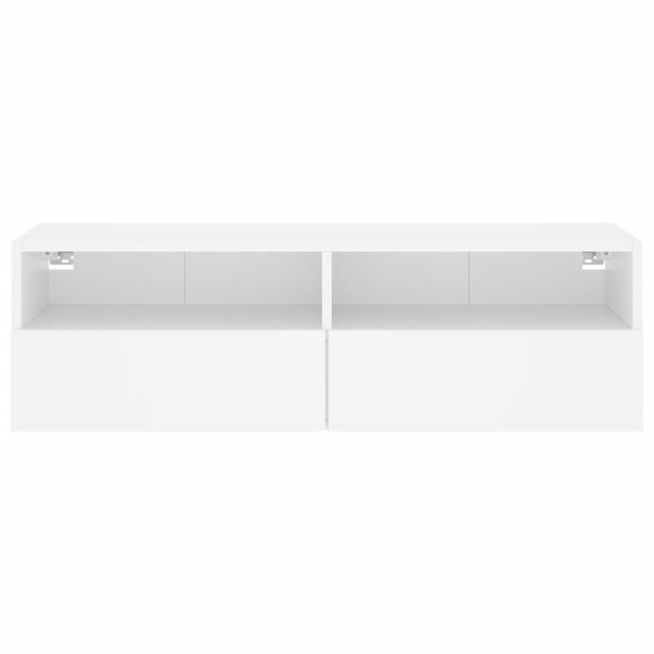 Mueble de pared para TV madera ingeniería blanco 100x30x30
