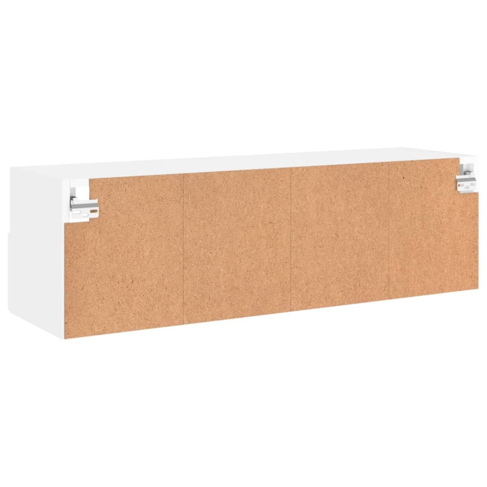 Mueble de pared para TV madera ingeniería blanco 100x30x30