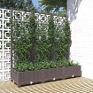 Jardinera con enrejado PP marrón 120x40x121,5 cm