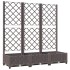 Jardinera con enrejado PP marrón 120x40x121,5