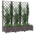 Jardinera con enrejado PP marrón 120x40x121,5
