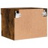 Mesitas de noche de pared con luces LED 2 uds roble