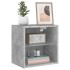 Mesitas de noche de pared con luces LED 2 uds gris