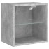 Mesitas de noche de pared con luces LED 2 uds gris