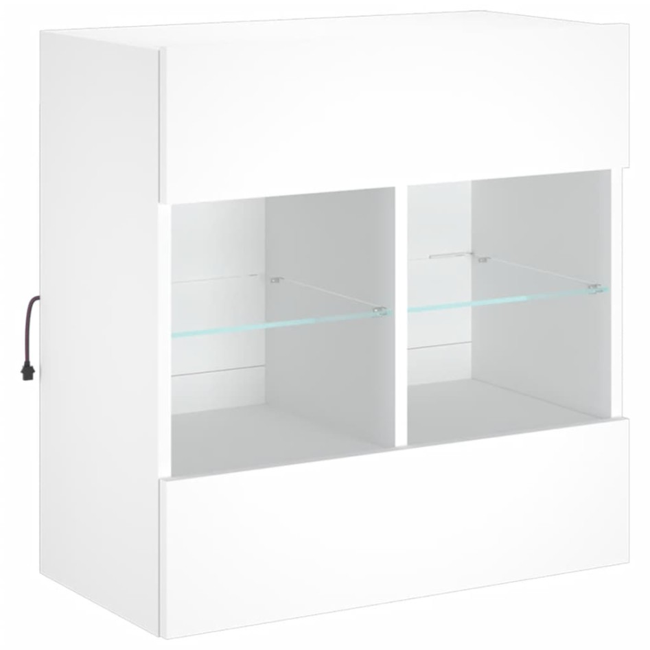 Mueble de TV de pared con luces LED blanco 58,5x30x60,5