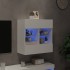 Mueble de TV de pared con luces LED blanco 58,5x30x60,5