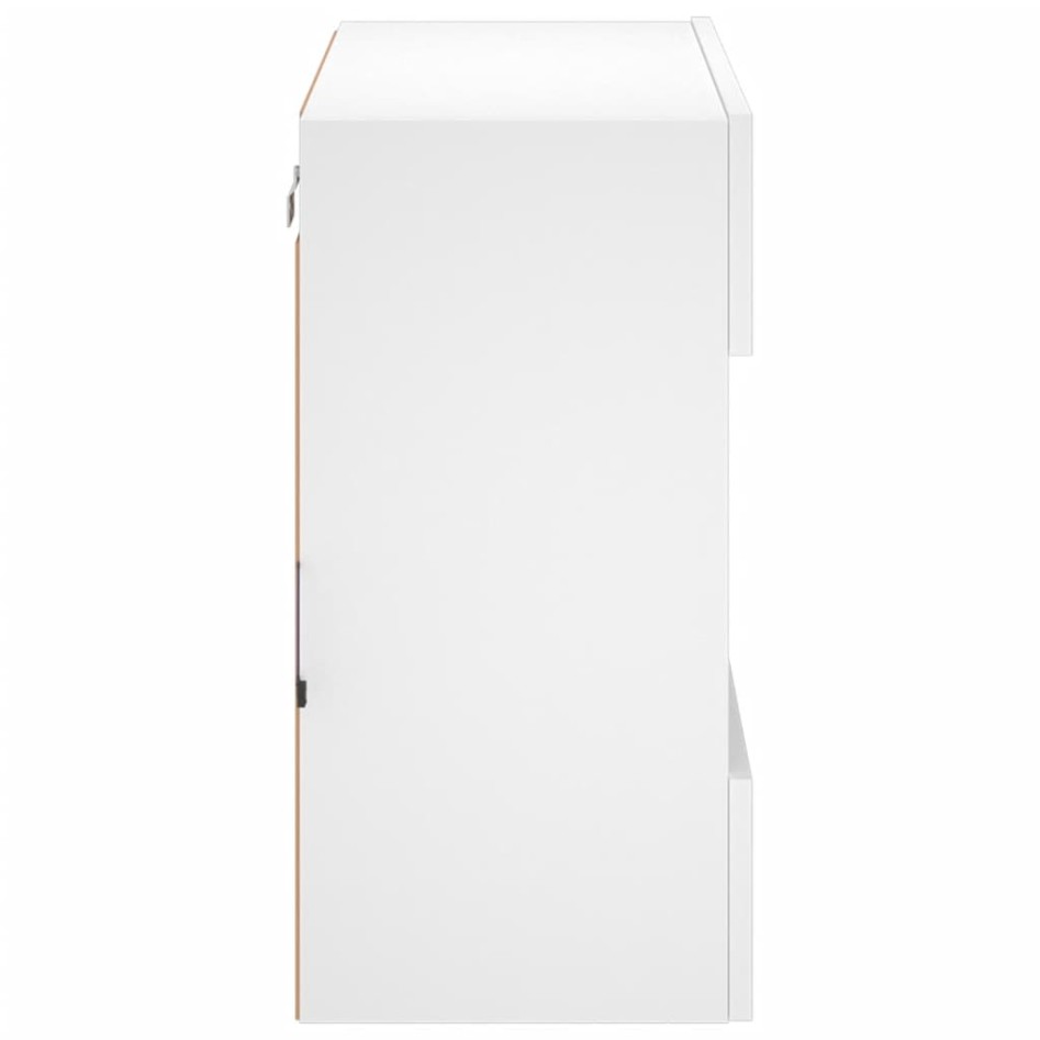 Mueble de TV de pared con luces LED blanco 58,5x30x60,5