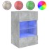 Mueble de TV de pared con luces LED gris hormigón 40x30x60,5