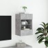 Mueble de TV de pared con luces LED gris hormigón 40x30x60,5