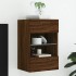 Mueble de TV de pared con luces LED roble marrón 40x30x60,5