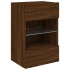 Mueble de TV de pared con luces LED roble marrón 40x30x60,5
