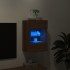 Mueble de TV de pared con luces LED roble marrón 40x30x60,5