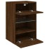 Mueble de TV de pared con luces LED roble marrón 40x30x60,5