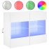 Mueble de TV de pared con luces LED blanco 78,5x30x60,5