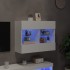 Mueble de TV de pared con luces LED blanco 78,5x30x60,5