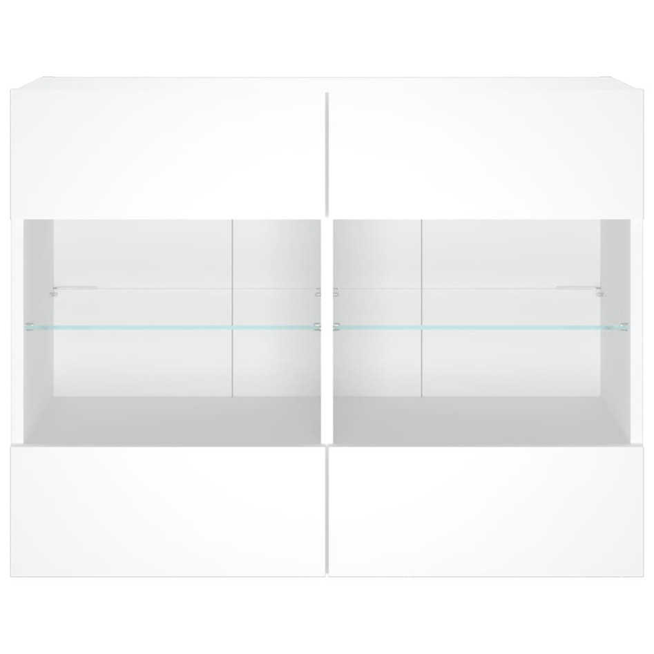 Mueble de TV de pared con luces LED blanco 78,5x30x60,5
