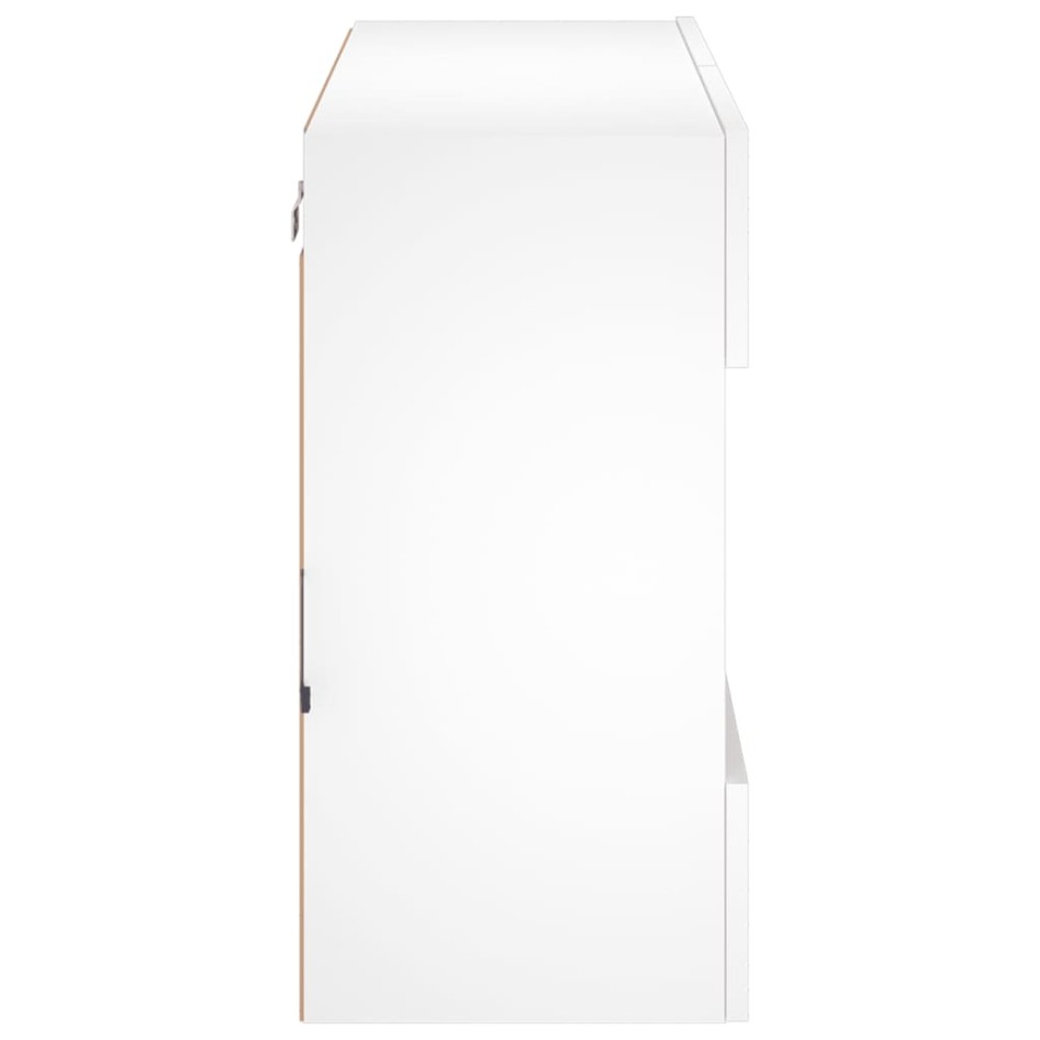 Mueble de TV de pared con luces LED blanco 78,5x30x60,5