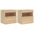 Muebles de TV de pared luces LED 2 uds roble Sonoma 40x30x40
