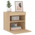 Muebles de TV de pared luces LED 2 uds roble Sonoma 40x30x40