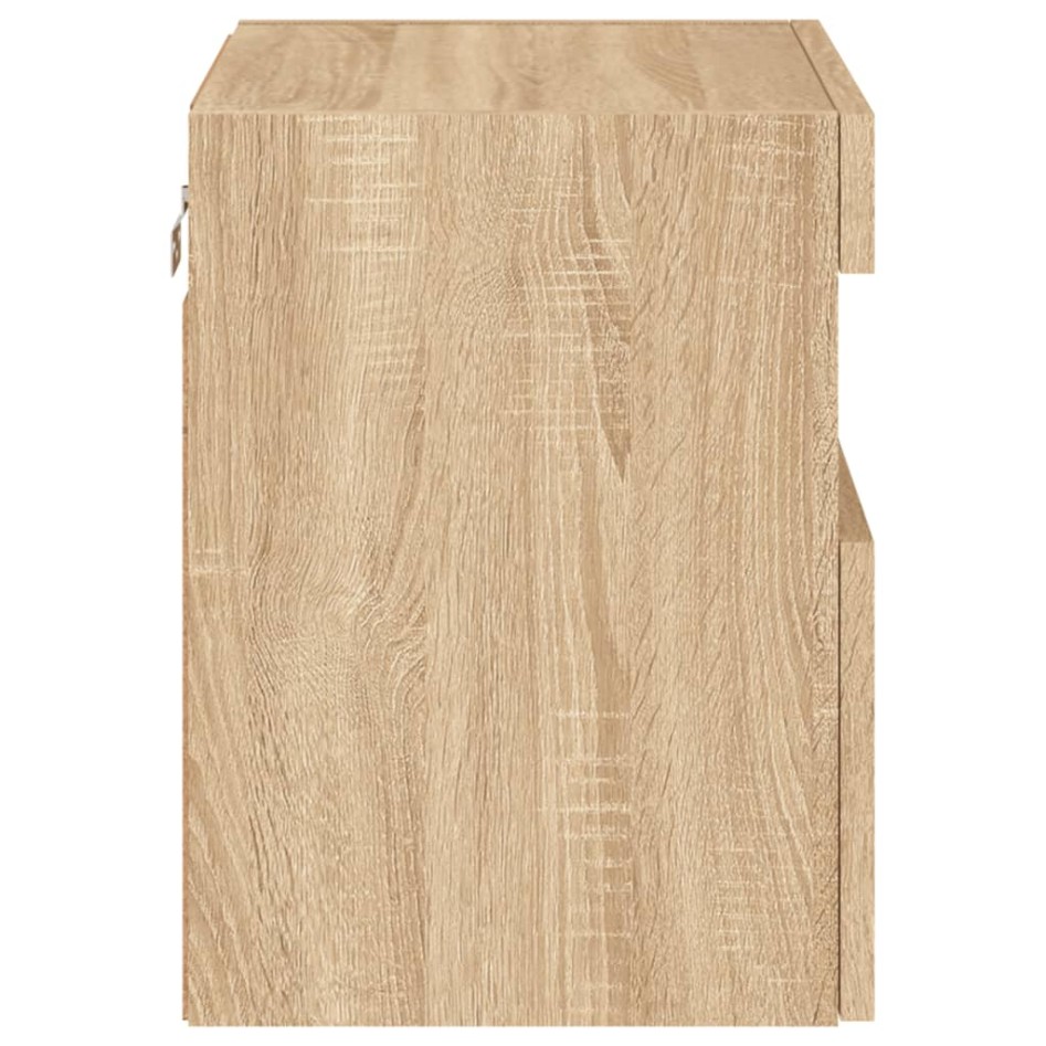 Muebles de TV de pared luces LED 2 uds roble Sonoma 40x30x40