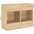 Mueble TV de pared con luces LED roble Sonoma 78,5x30x60,5