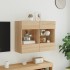 Mueble TV de pared con luces LED roble Sonoma 78,5x30x60,5