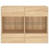 Mueble TV de pared con luces LED roble Sonoma 78,5x30x60,5
