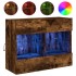 Mueble TV de pared con luces LED roble ahumado 78,5x30x60,5