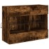 Mueble TV de pared con luces LED roble ahumado 78,5x30x60,5