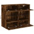 Mueble TV de pared con luces LED roble ahumado 78,5x30x60,5