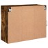 Mueble TV de pared con luces LED roble ahumado 78,5x30x60,5