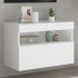 Mueble de TV de pared con luces LED blanco 60x30x40
