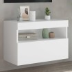 Mueble de TV de pared con luces LED blanco 60x30x40 cm