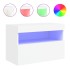Mueble de TV de pared con luces LED blanco 60x30x40