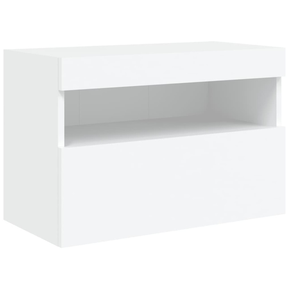 Mueble de TV de pared con luces LED blanco 60x30x40