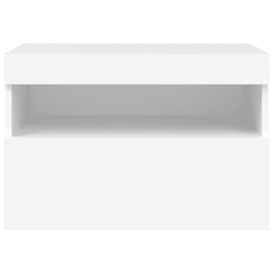 Mueble de TV de pared con luces LED blanco 60x30x40