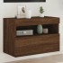 Mueble de TV de pared con luces LED roble marrón 60x30x40